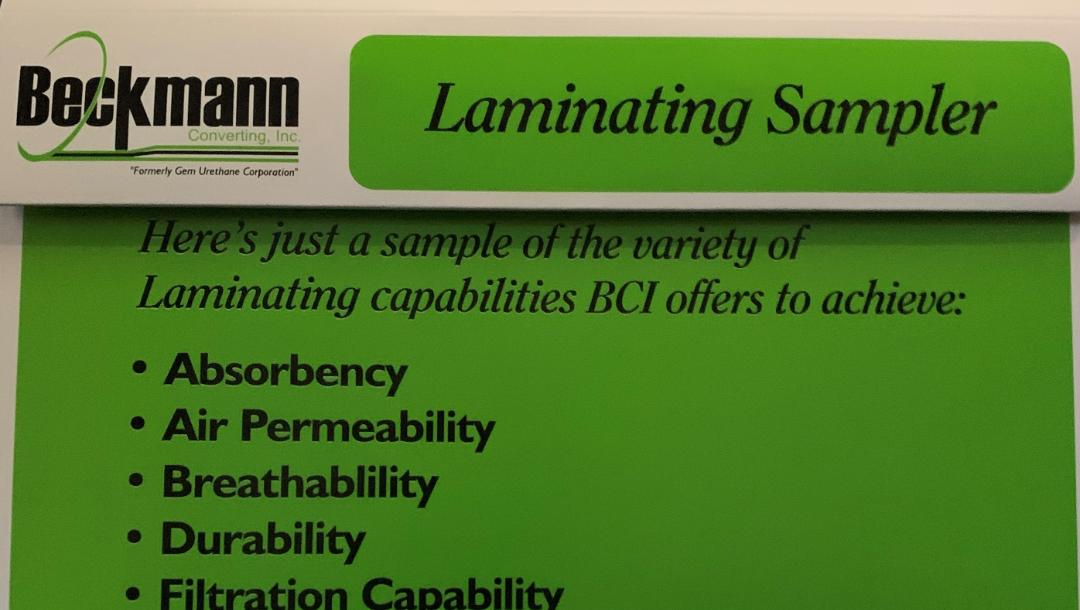 Beckmann Converting Offers Laminating Sampler